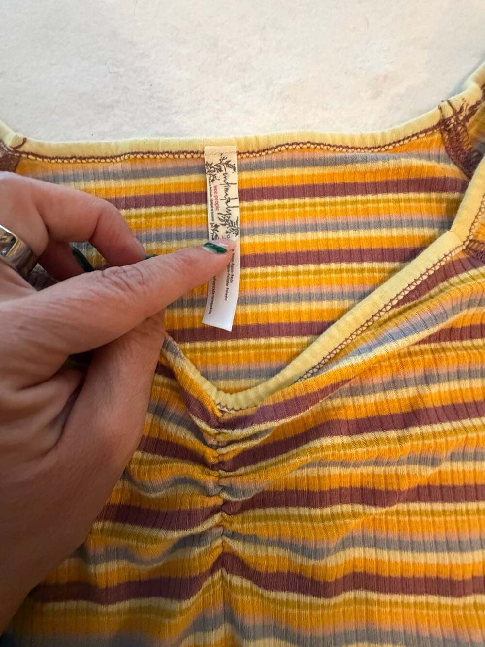 Free People Intimately Put A Stripe On It Ribbed Long Sleeve Bodysuit - Picture 3 of 3